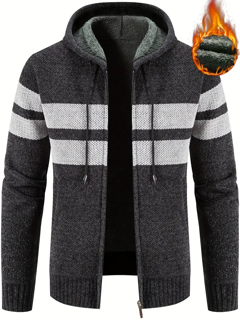 Herren Fleecejacke Bunt Blockfarben - IdealeKleiden