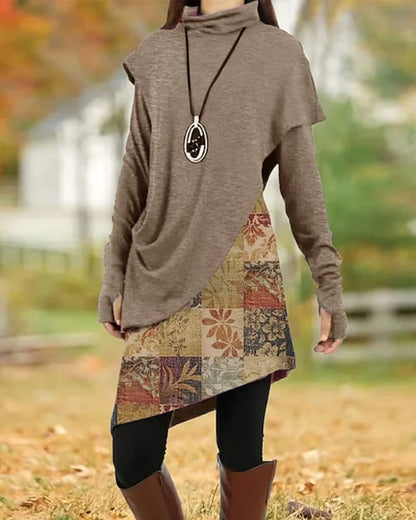 Farbenfrohes Patchwork Kleid