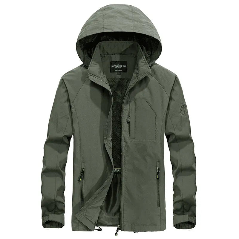 Wasserdichte Herren Outdoorjacke Mit Abnehmbarer Kapuze
