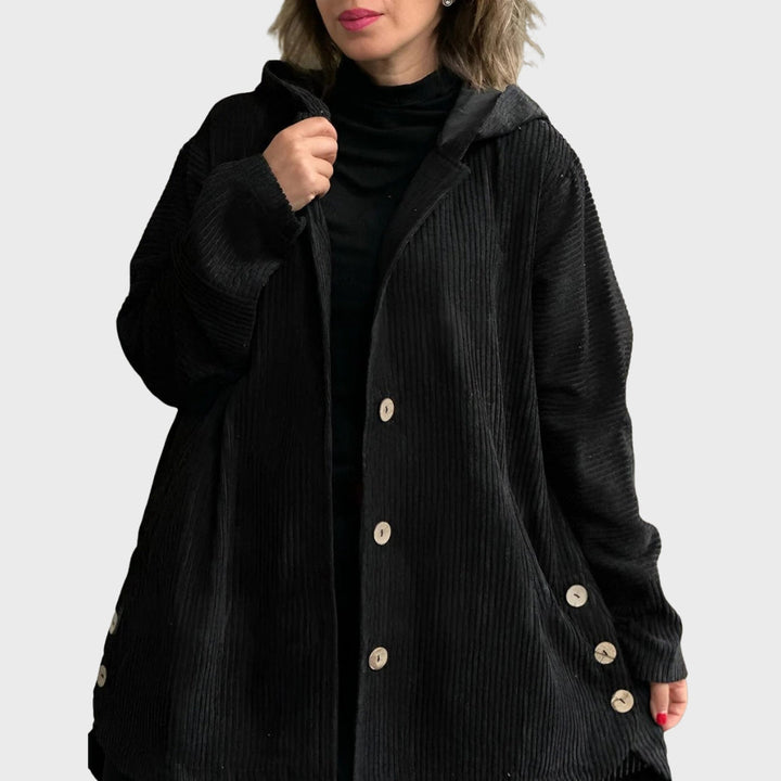 Kordjacke Damen Kapuze Bequem