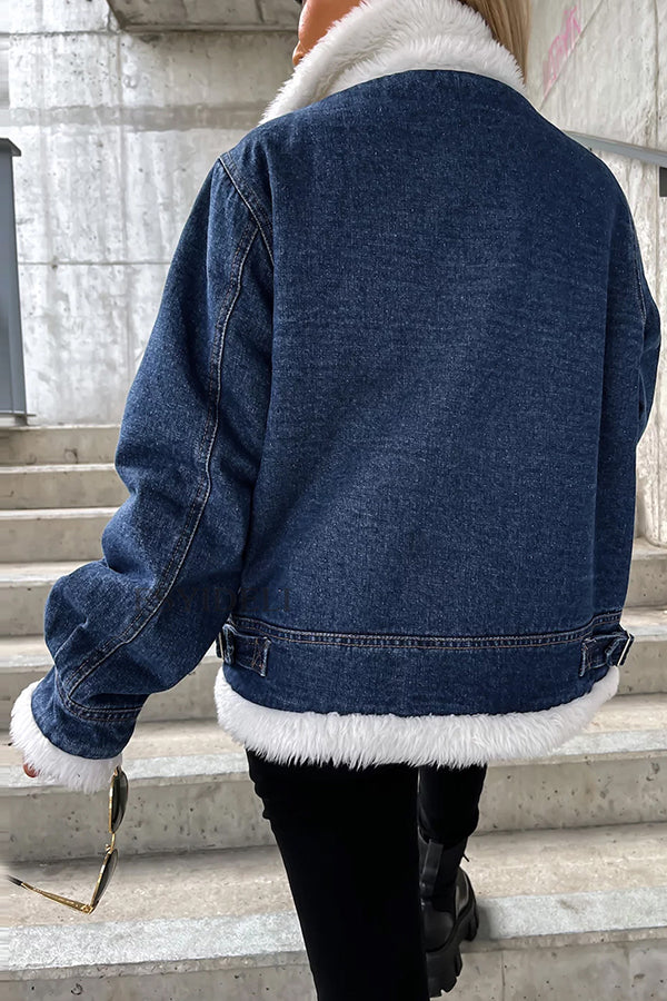 Kuschelige Wolljacke Patchwork Design Lässig - IdealeKleiden