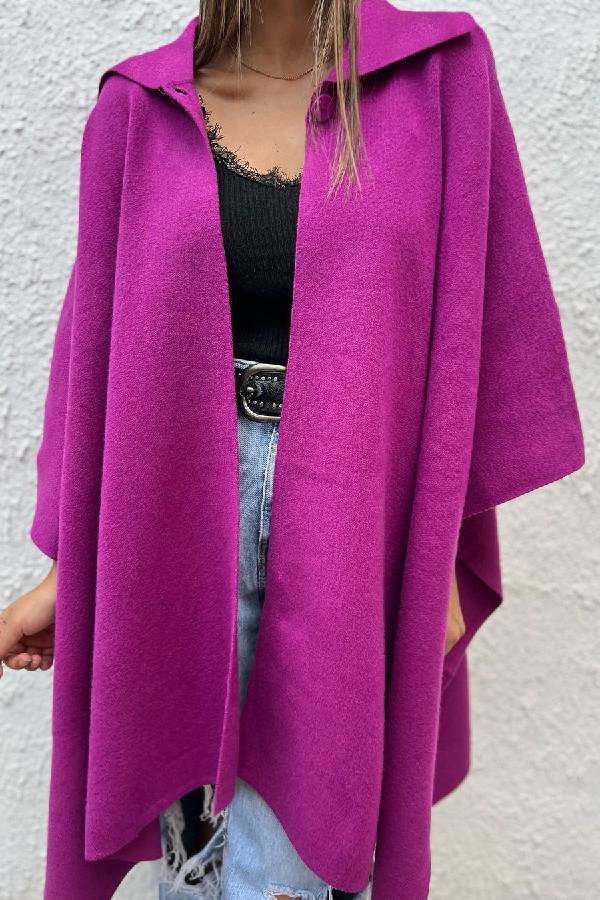 Lässige Cardigan Jacke mit Knopf und Kapuze