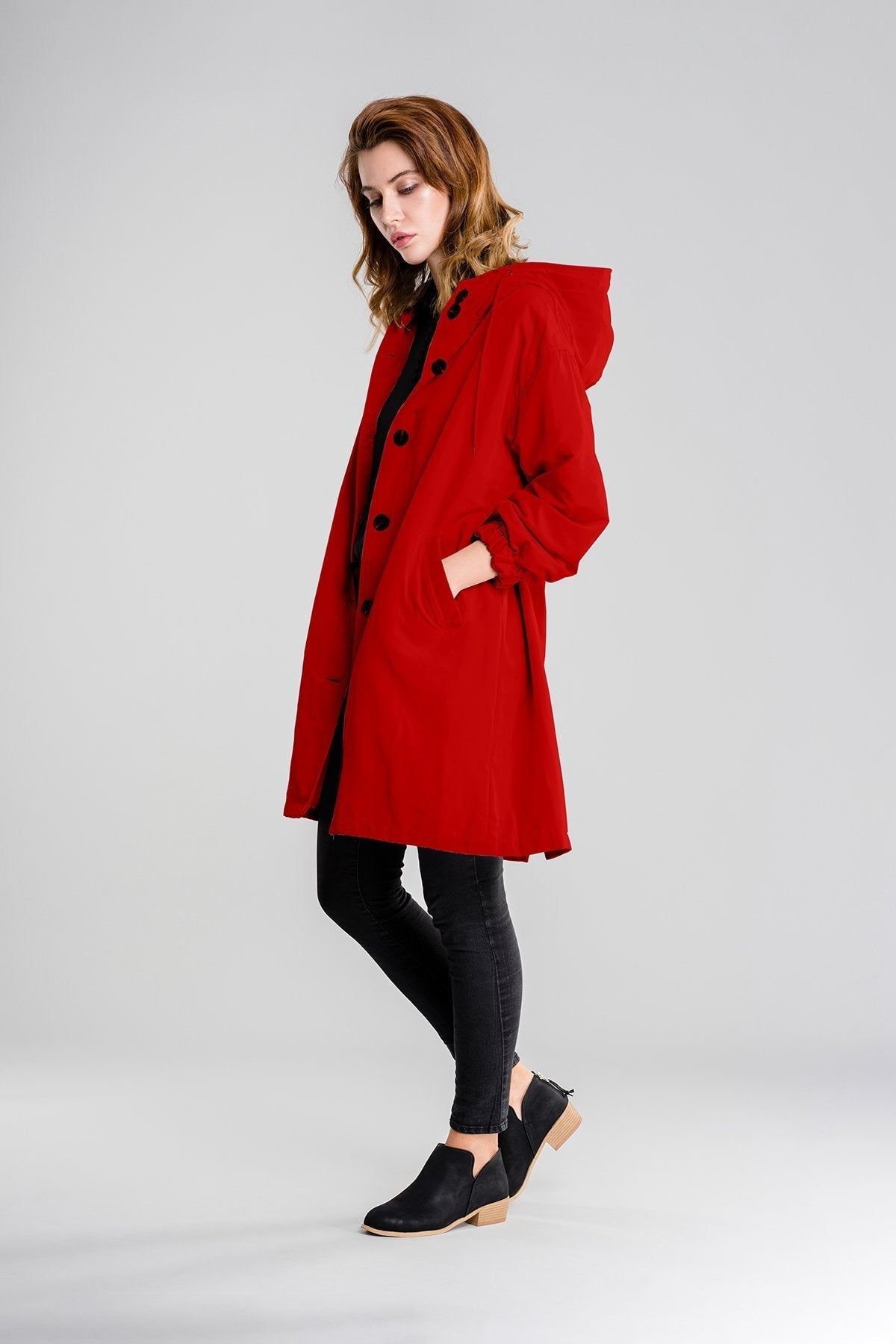 Große Regenjacke Damen Outdoor Wasserdicht Winddicht