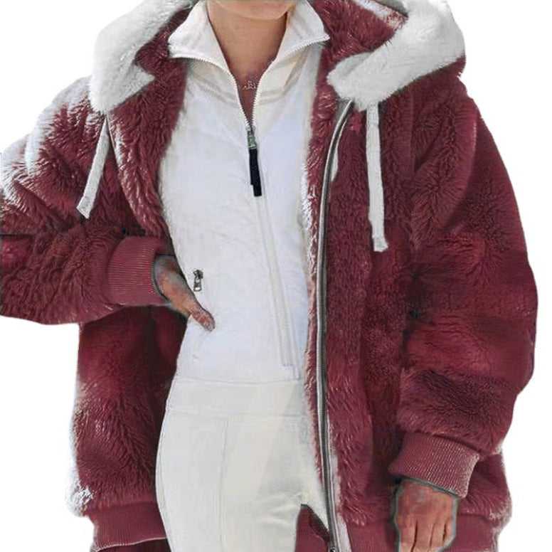 Damen Winterjacke Bunt Kapuze