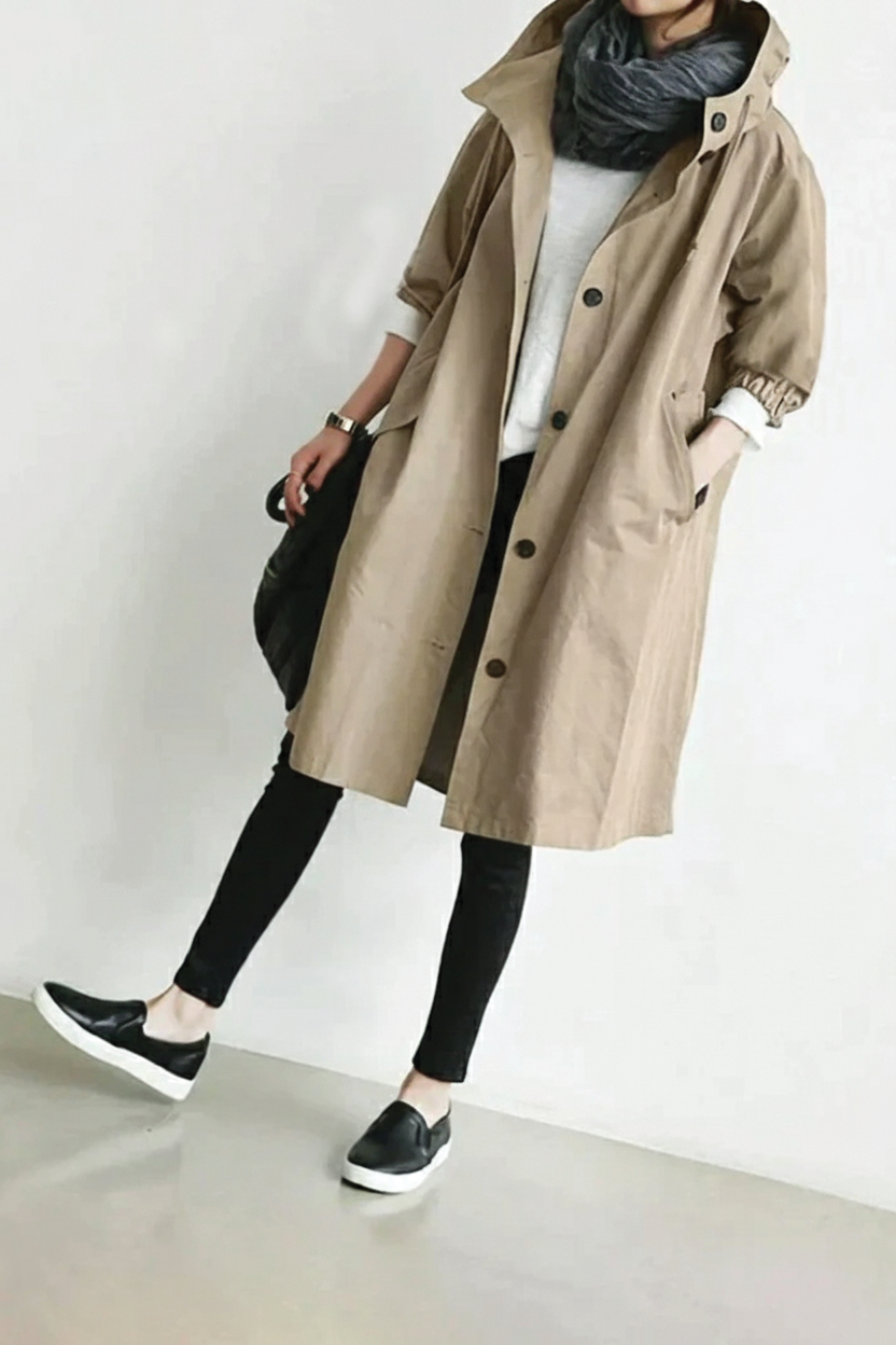 Stylisher Trenchcoat mit Kapuze
