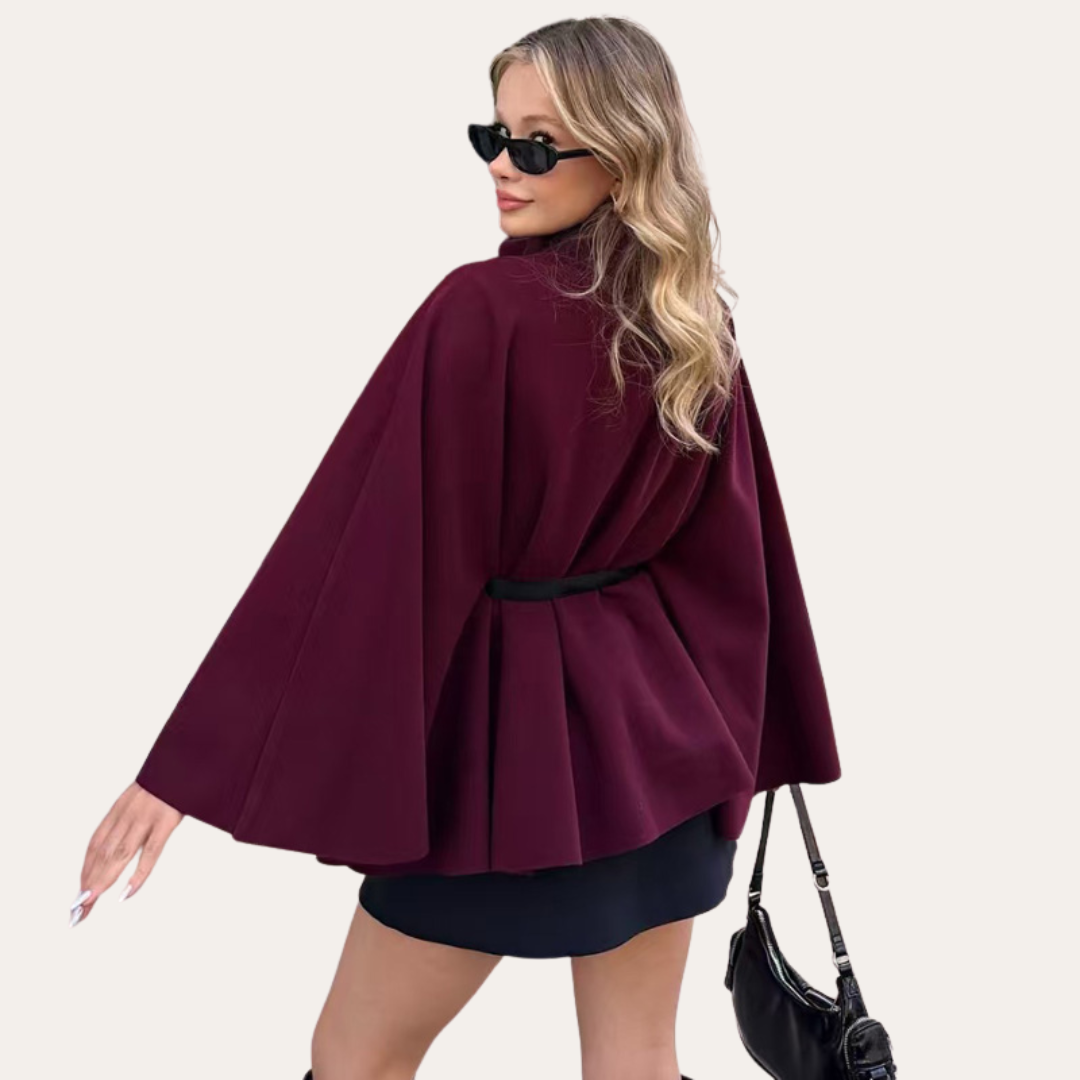Elegantes Wollcape Frauen Mantel Stilvoll - IdealeKleiden