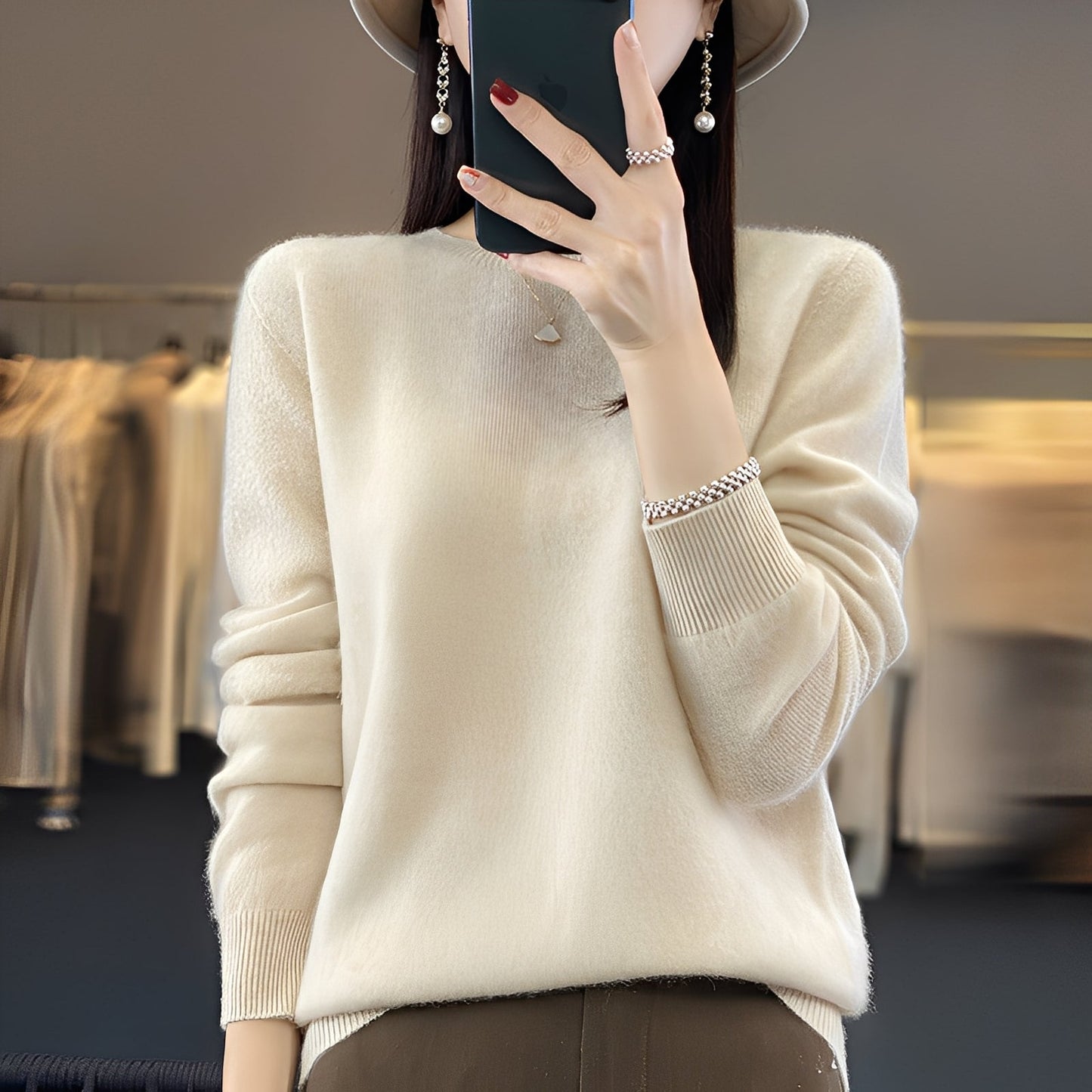 Stilvoller Damen Kaschmir Pullover Eleganz - IdealeKleiden