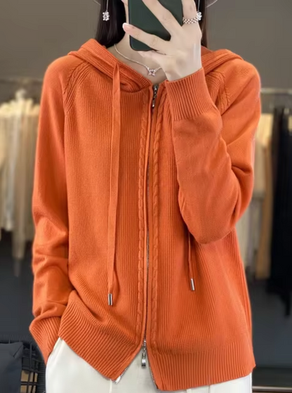 Kuschelige Strickjacke Mit Kapuze