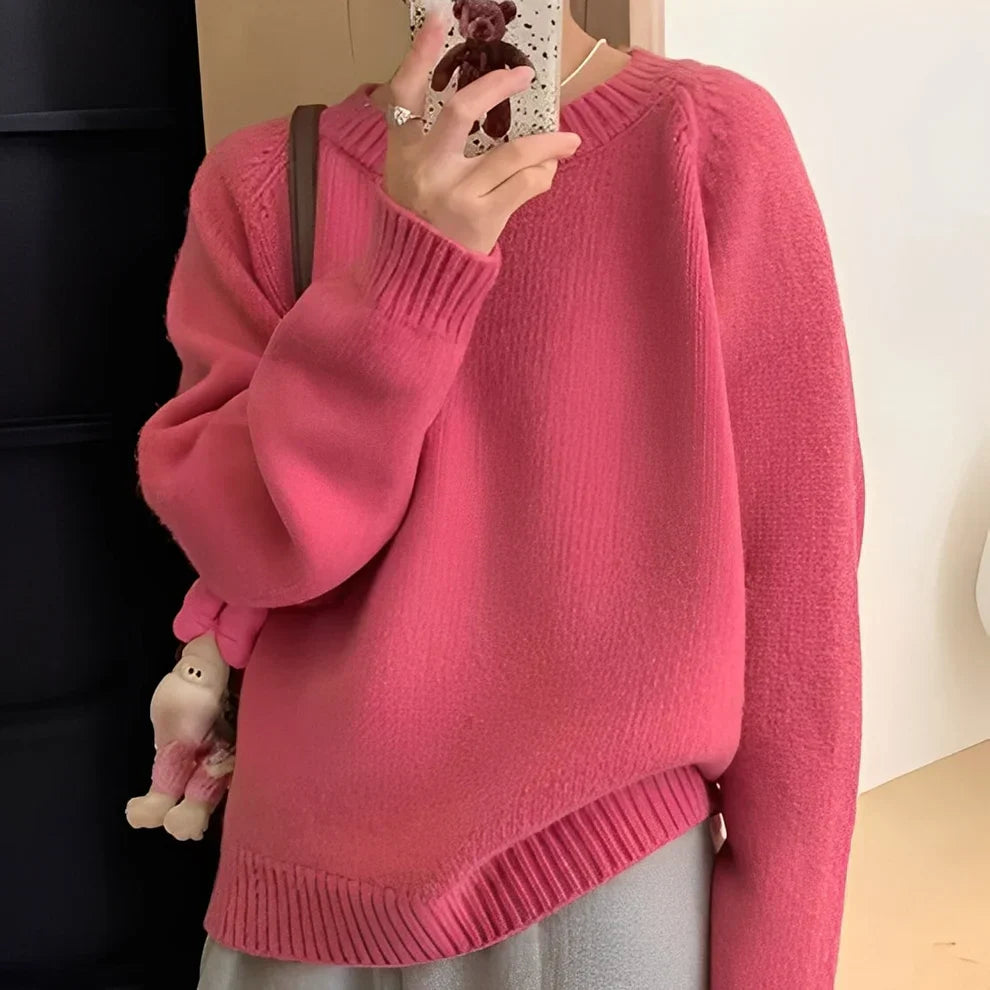 Damen Oversize Pullover Elegent Lang