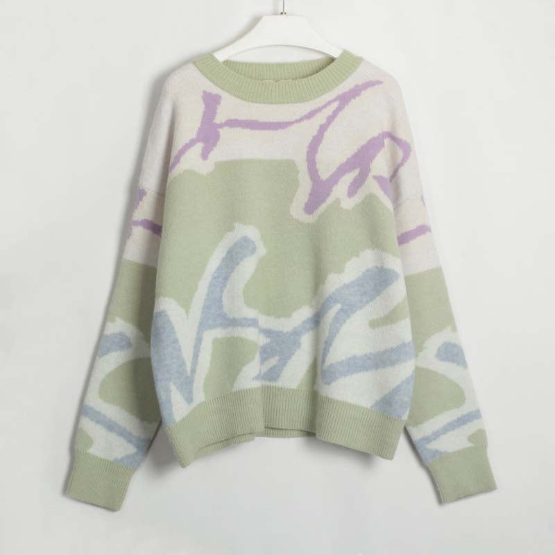 Modische Pullover Farbblock Design - IdealeKleiden