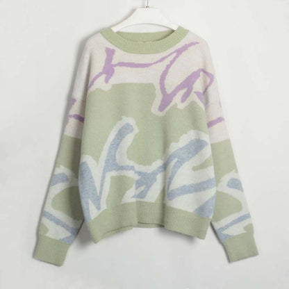 Modische Pullover Farbblock Design - IdealeKleiden