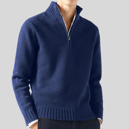 Luxus Herren Pullover Halbzipp Reißverschluss