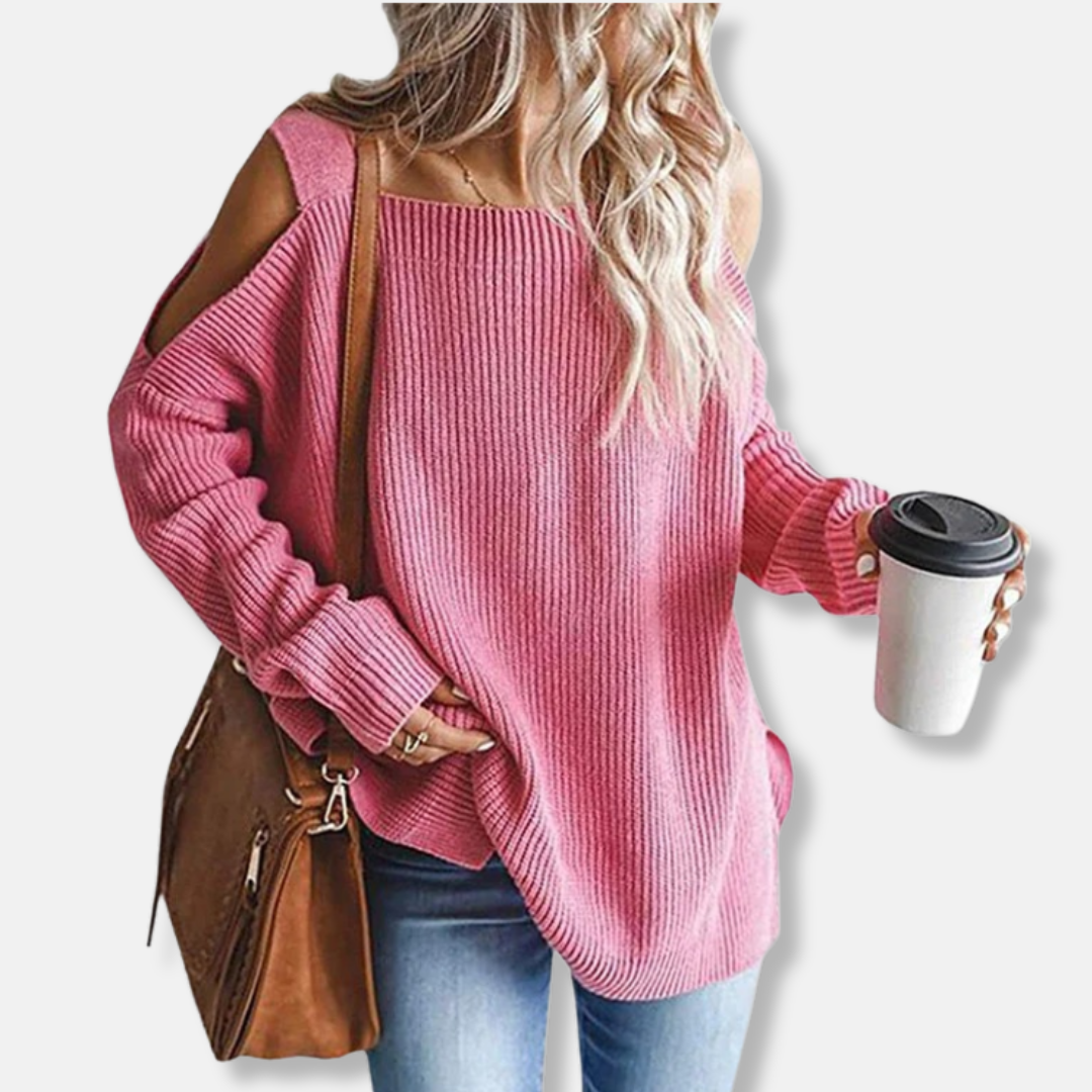 Kuscheliges Sweatshirt Offene Schulter Lockere Fit