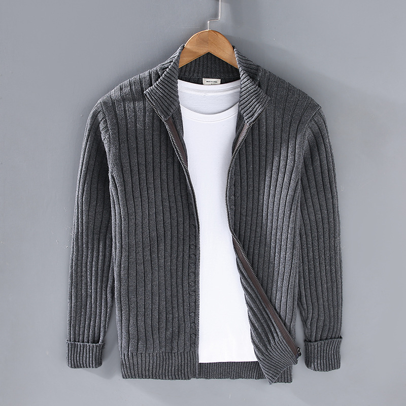 Herren Strickcardigan Reißverschluss Modern Casual