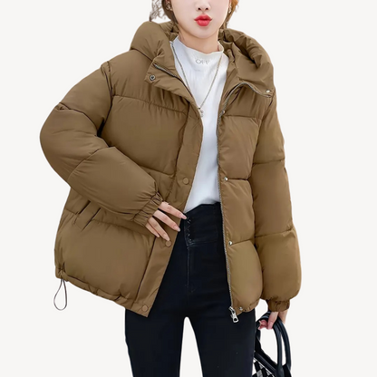Damen Hoodie Pufferjacke Warm