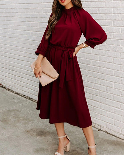 Elegantes Sommerkleid Rundhals Ausschnitt