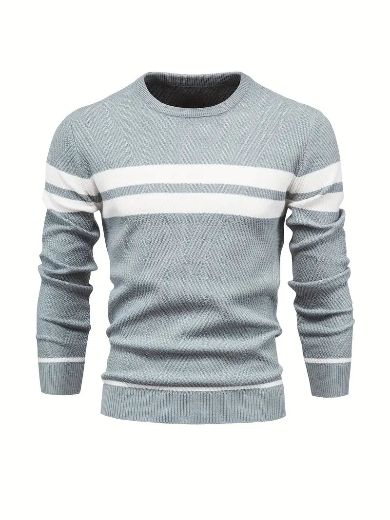 Herren Pullover Streifenmuster Modern