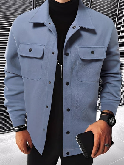 Herren Jacke Kariert Bequem Mit Taschen