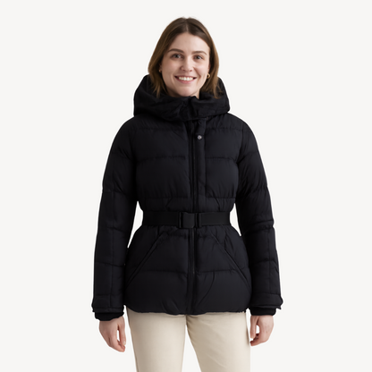 Damen Gürteltasche mit Stylisher Pufferjacke - IdealeKleiden