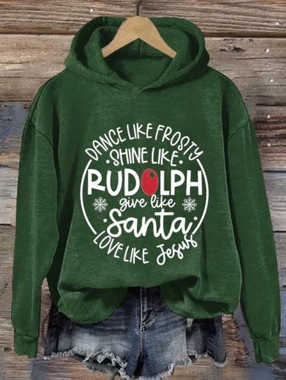 Weihnachts-Hoodie Frau Festlich Rot