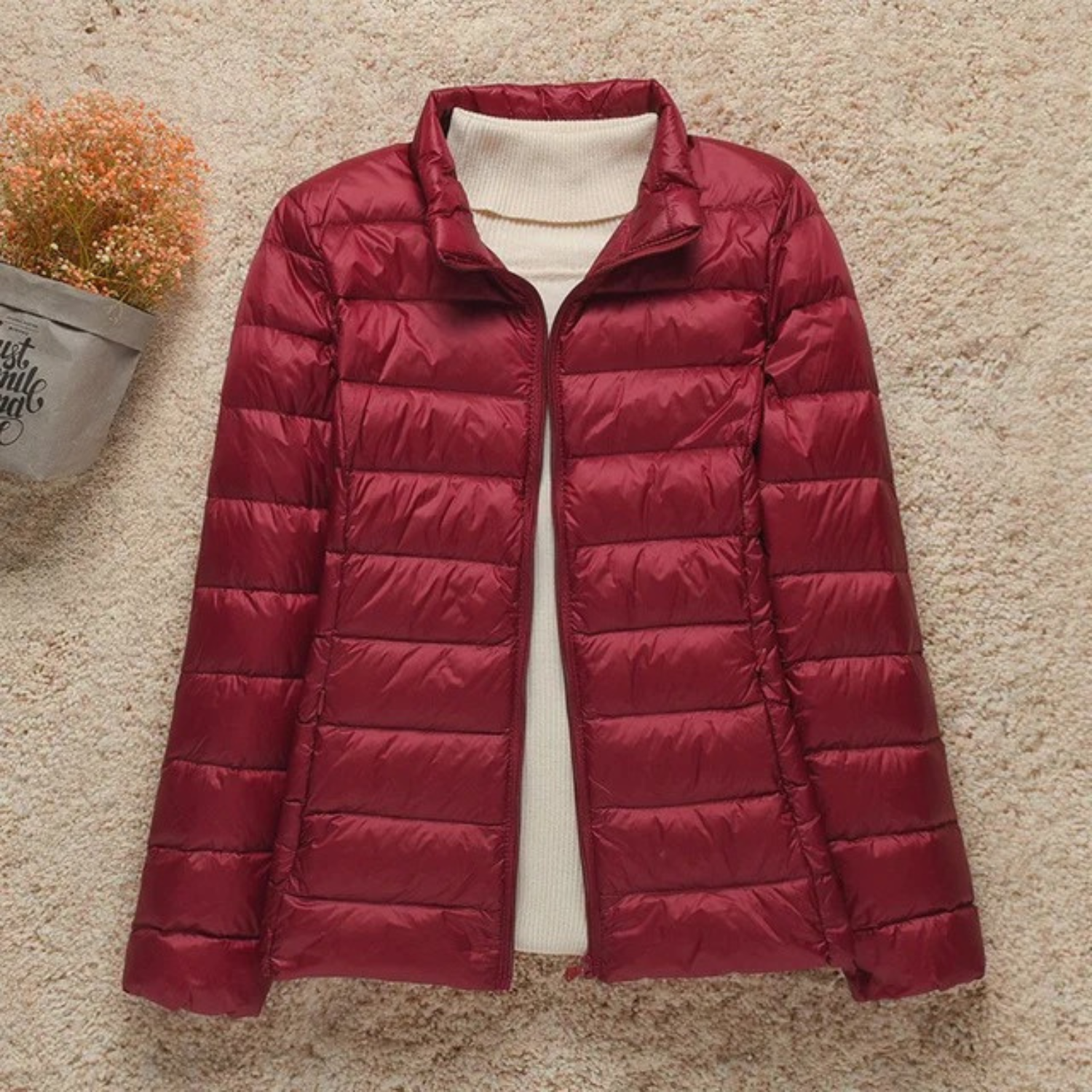 Damen Winterjacke Leicht Gepolstert Mit Kapuze - IdealeKleiden