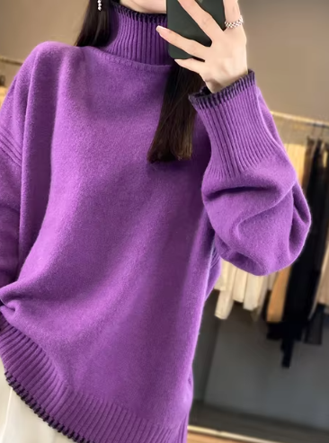 Bequeme Rollkragenpullover Damen Mode