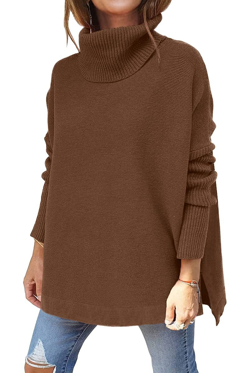 Damen Pullover Warm Rollkragen Wollpulli