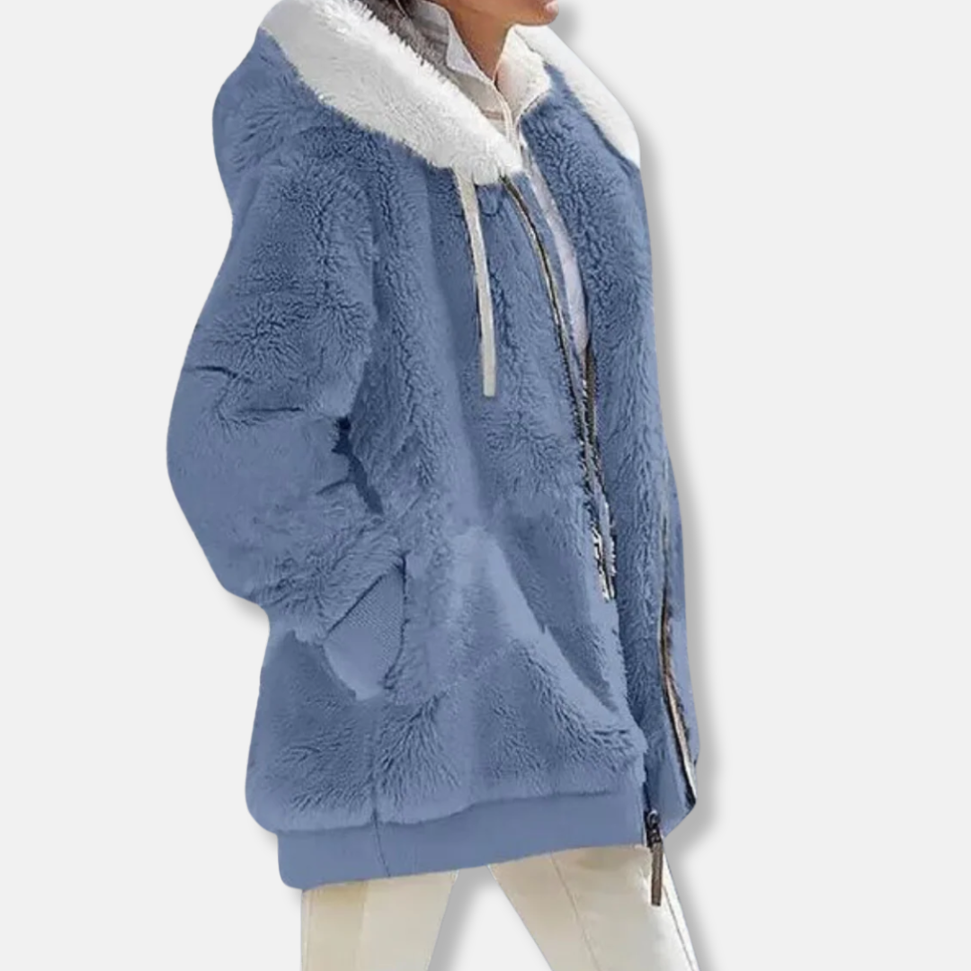 Übergroße Fleecejacke Kapuzenjacke Warm