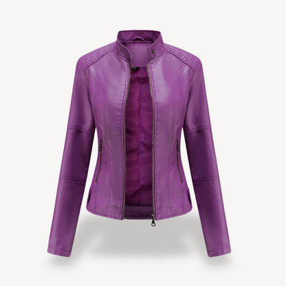 Stylische Damen Lederjacke Biker Stil