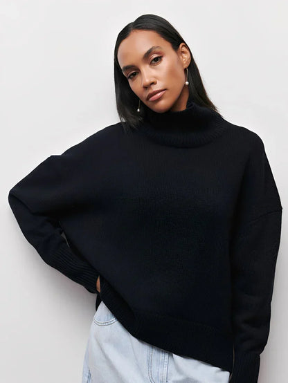 Stylischer Damen Rollkragenpullover Warm