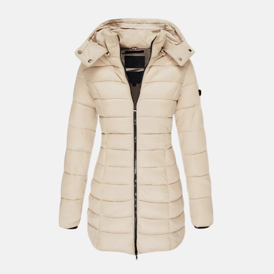Winterjacke Damen Slim Fit Gepolstert Mit Kapuze