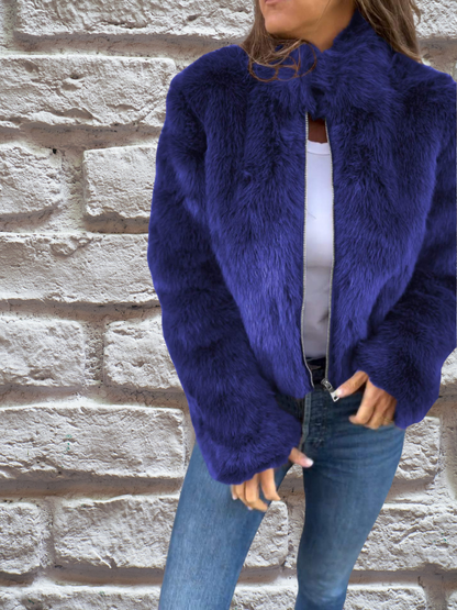 Elegante Damen-Felljacke Luxus-Qualität