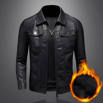 Elegante Lederjacke Slim Fit Herren