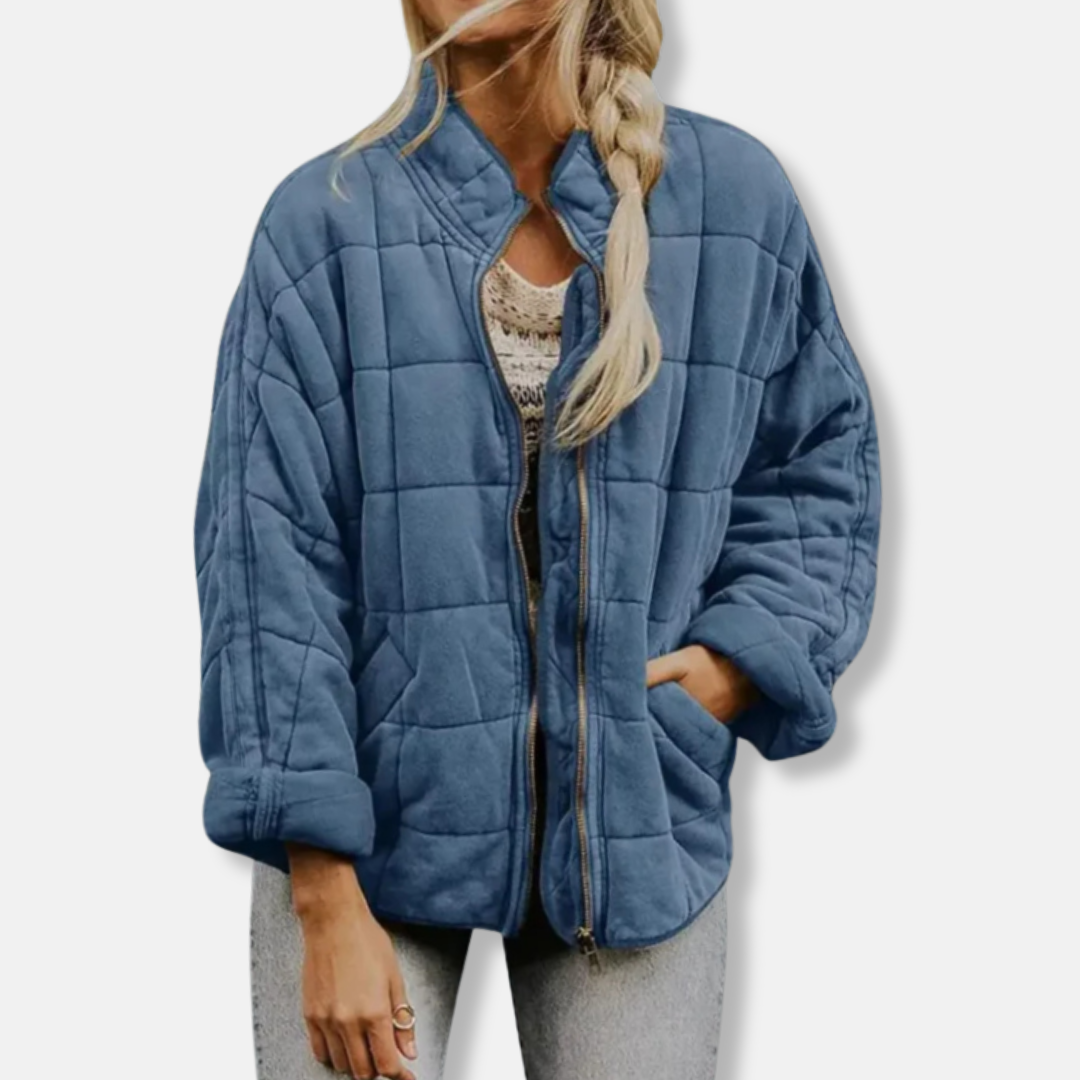 Große Steppjacke Oversized mit Stehkragen