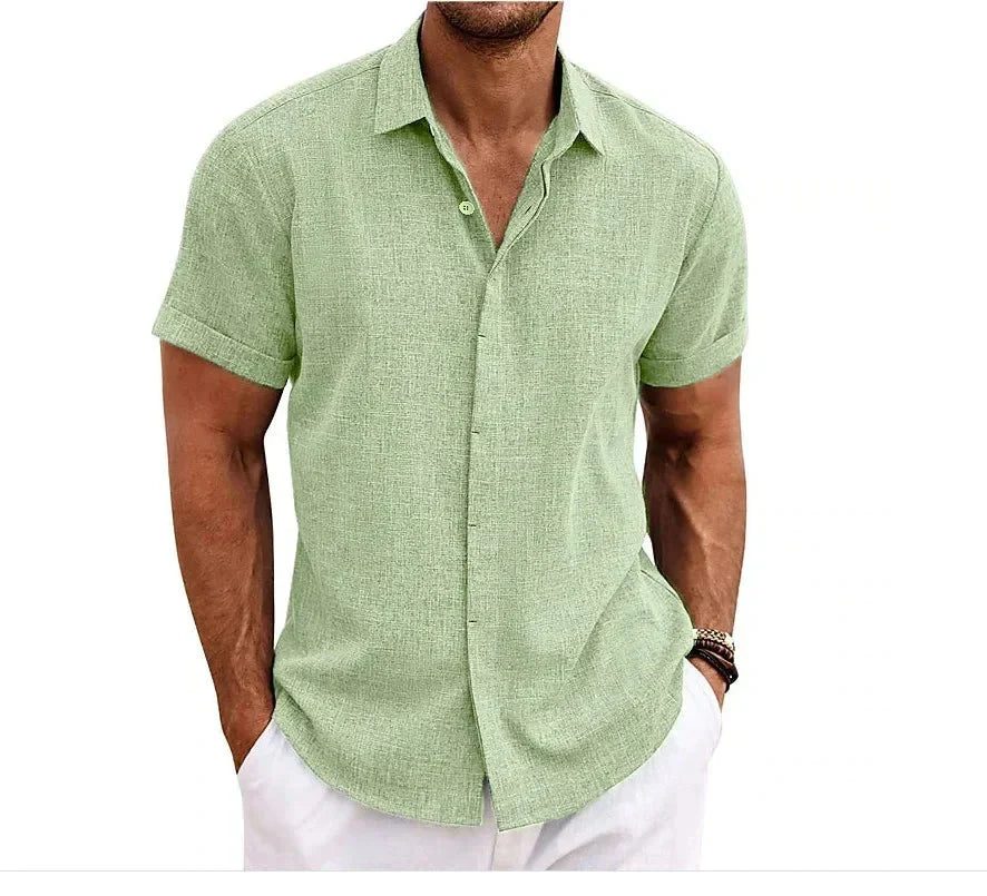 Herrenhemd Baumwolle Leinen Modern Slimfit