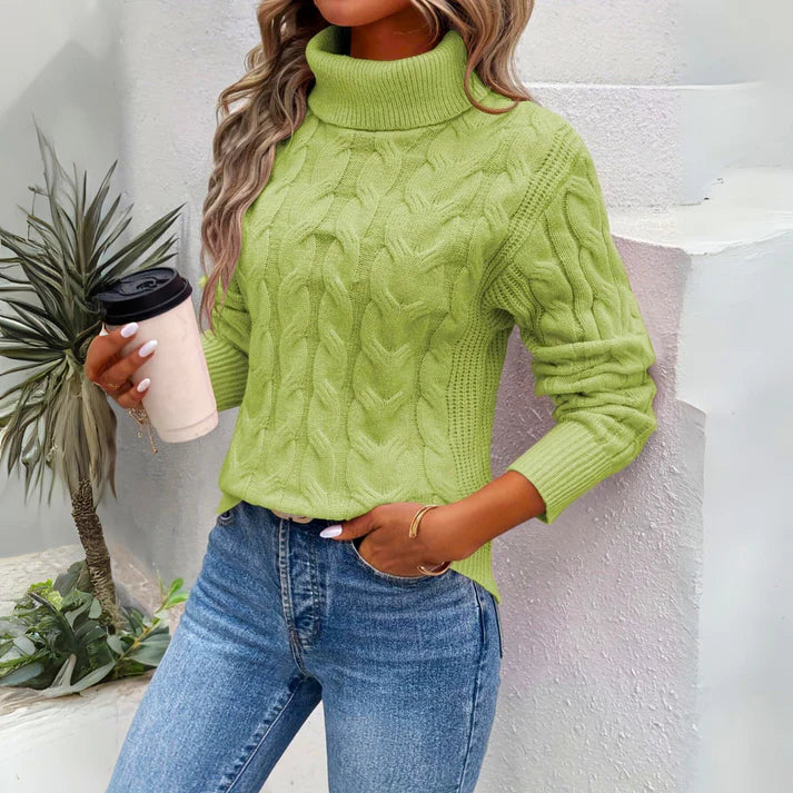 Weiches Damenpullover Gedrehter Strick Look