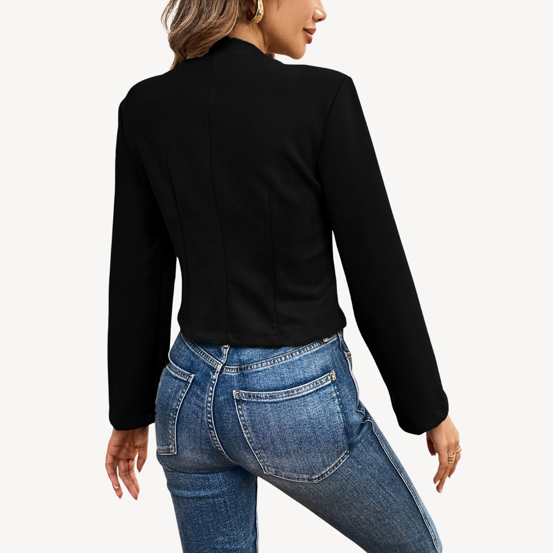 Damen Wildlederjacke Stylish Knöpfe - IdealeKleiden