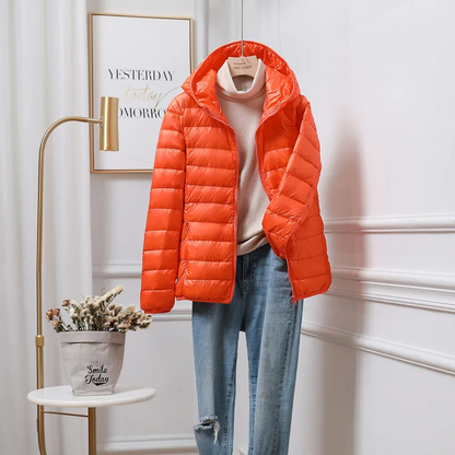 Warme Pufferjacke Kapuze Leicht