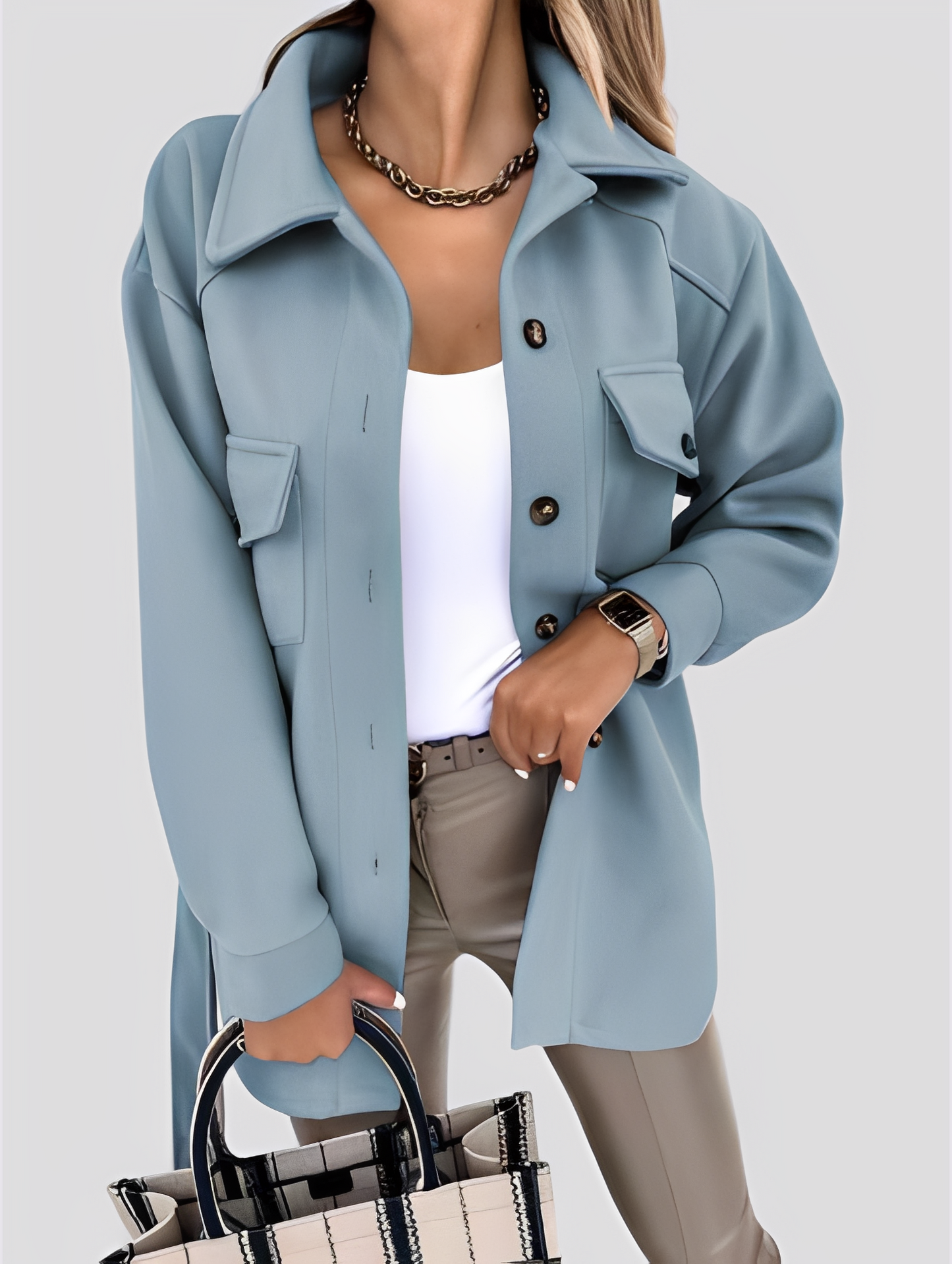 Stylische Damenjacke Leicht Reverskragen