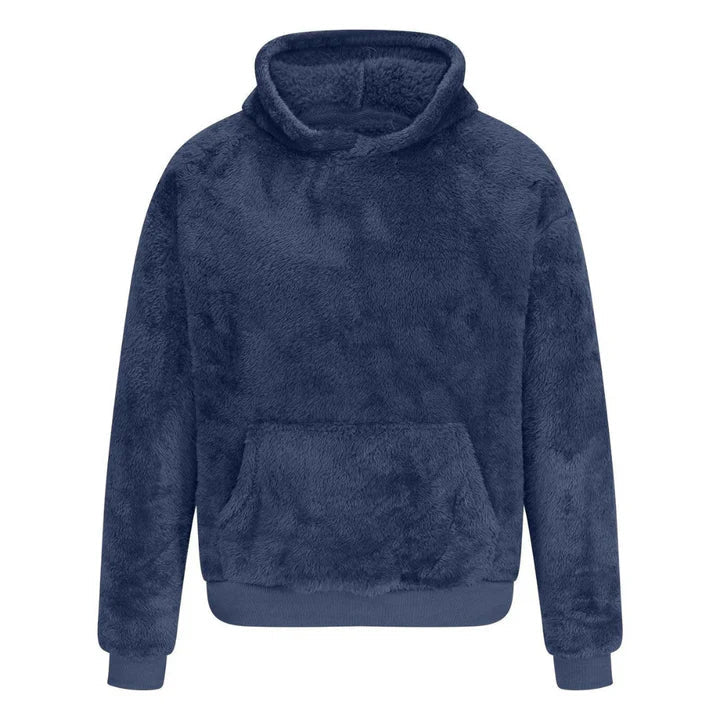 Weicher Plüschpullover mit Kapuze