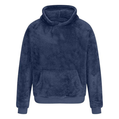 Weicher Plüschpullover mit Kapuze