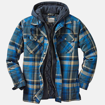 Herren Steppjacke Kariert Warm Bequem