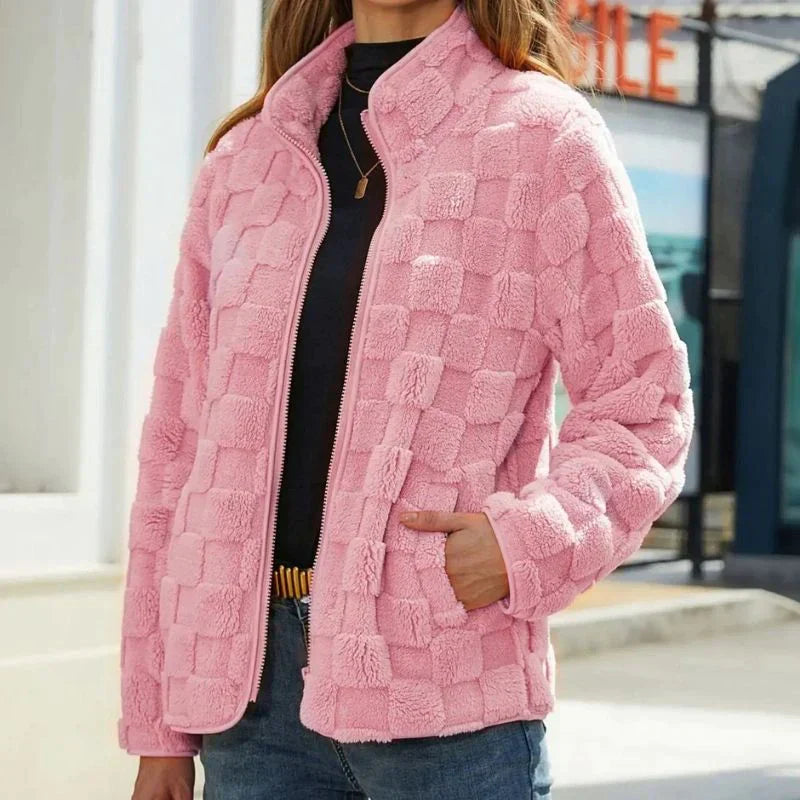 Karierte Winterjacke Damen Trendy