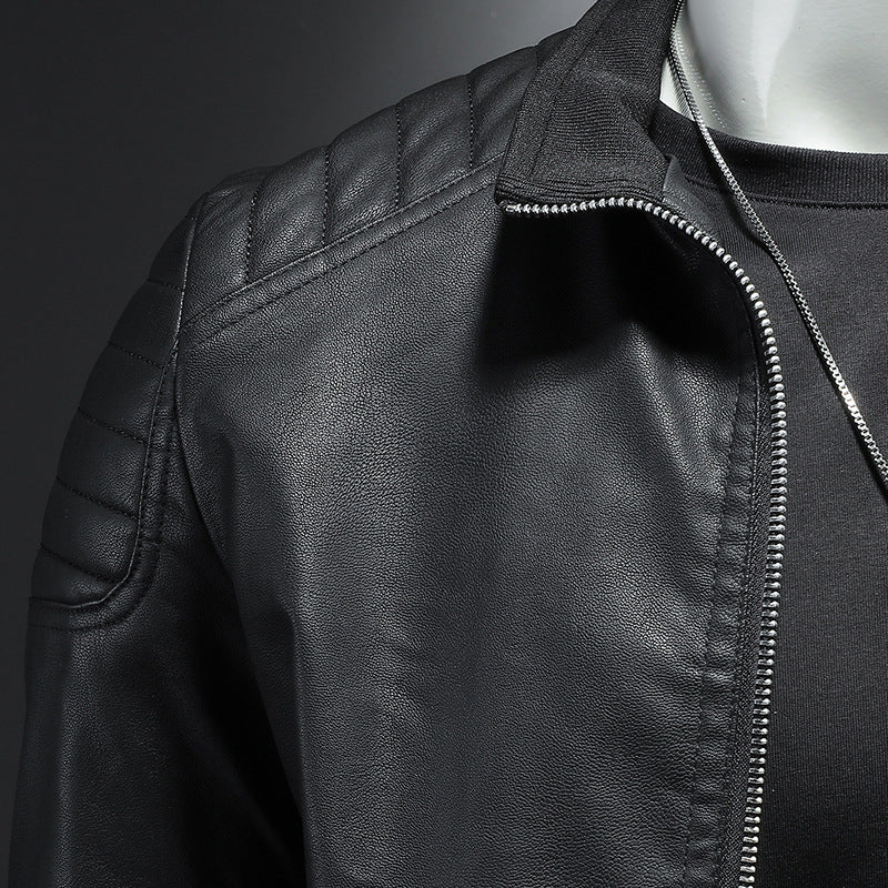 Modische Lederjacke Slim Fit Herren - IdealeKleiden