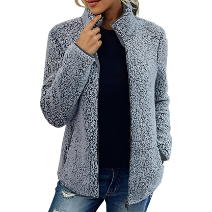 Damen Fleece-Mantel Weich Elegant
