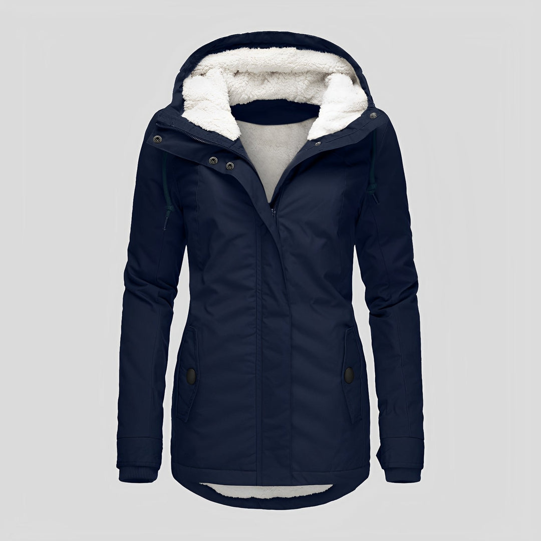 Damenschutzjacke Warm Plüsch Kapuze Winter