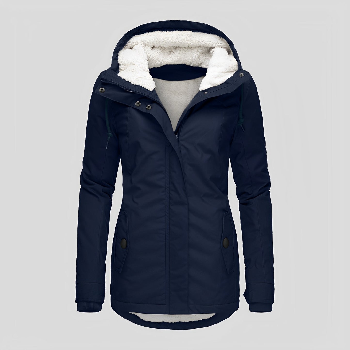 Damenschutzjacke Warm Plüsch Kapuze Winter