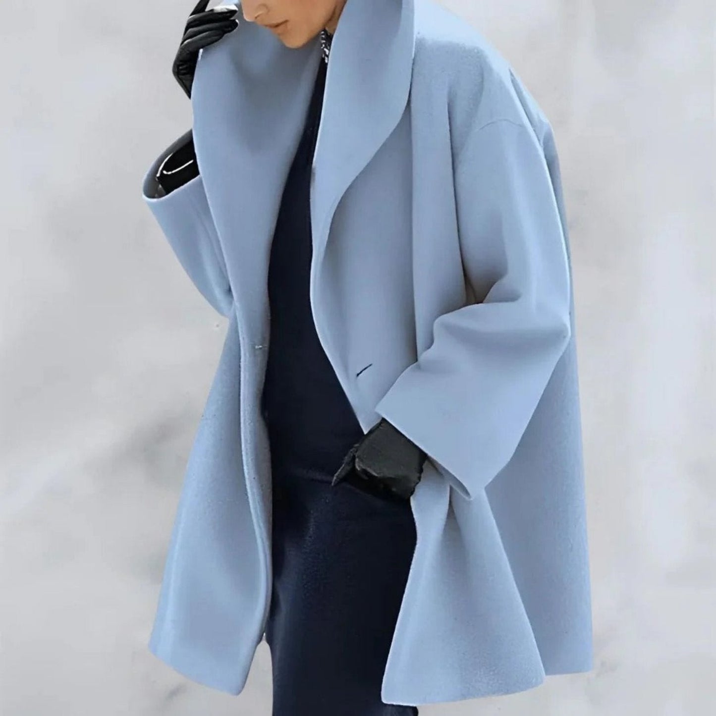 Eleganter Wintermantel Lang Damen Mantel Knopfverschluss
