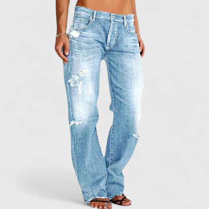 Damen Vintage-Jeans Locker Fit Used-Waschung