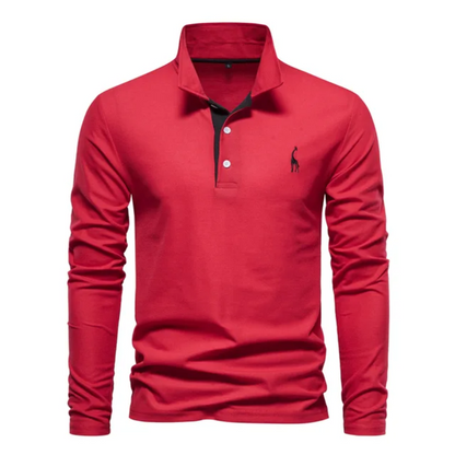 Herren Poloshirt Langarm Klassisch Elegant